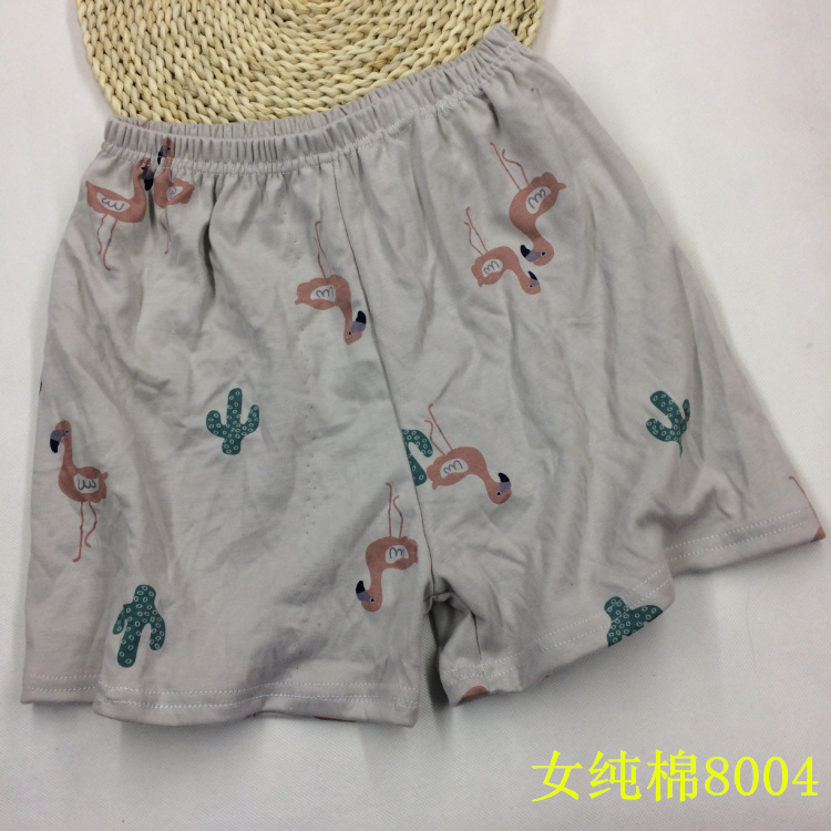 Quần short cotton phụ nữ lỏng phần mỏng dễ thương cartoon kẻ sọc home boyshort cotton ngủ quần điều hòa không khí quần