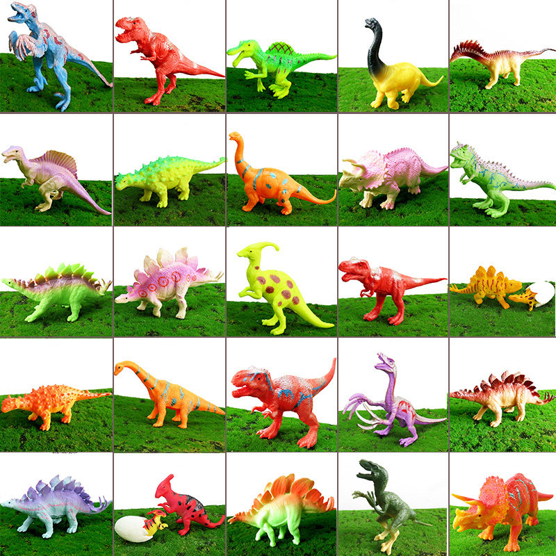 Simulation Soft Gum Large Dinosaur Animal Model Plastic Toy Bully Dragon's Deputy Kushin Mother and Child Triangle Dragon Teaching Aids