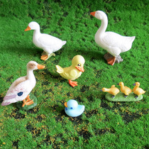 Mini simulation poultry model toy chicken duck gray duck white rabbit children cognitive model