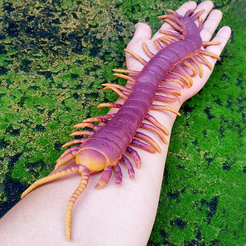 Super-large simulation of soft-glue centipede model static manifestations scaring insect soft snake children toy spoiled props