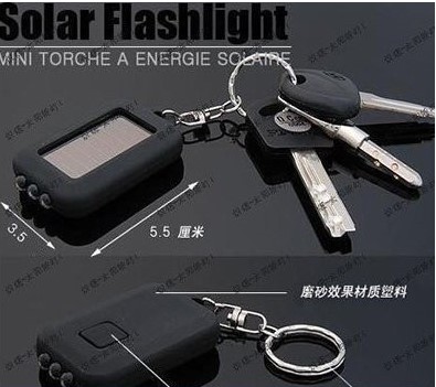 Portable convenient outdoor building Road LED small flashlight Solar key buckle flashlight with small flashlight