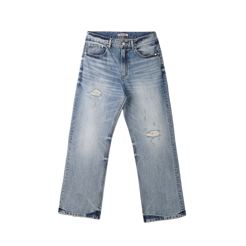 Selfness Kaihara C*Line Same Source Japanese Fabric Natural Wash Distressed Patchwork Men's Jeans Selfness Kaihara C*Line Same Source Japanese Fabric Natural Wash Distressed Patchwork Men's Jeans