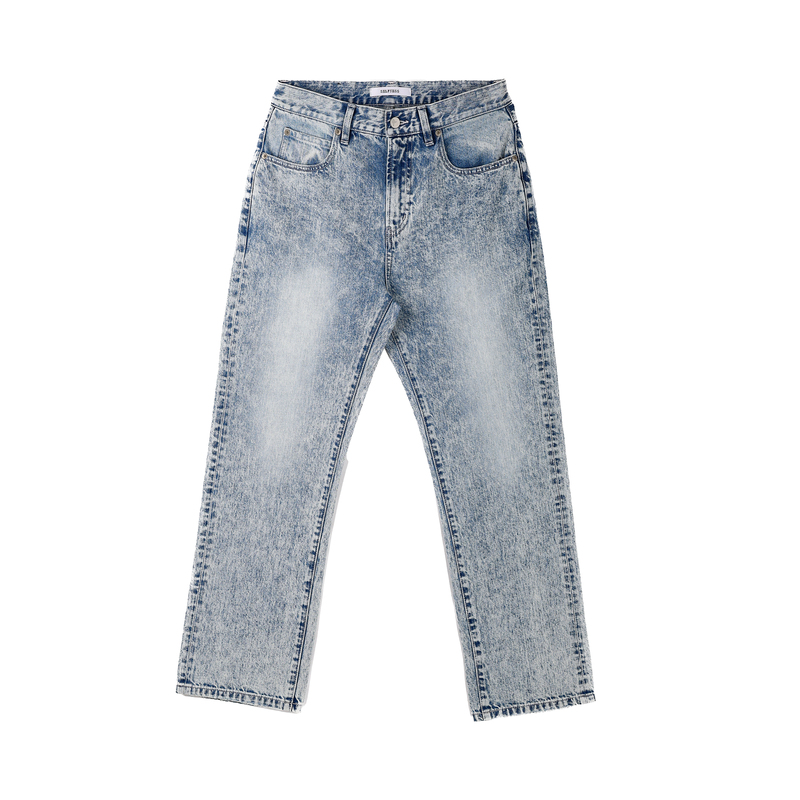 Selfness Kaihara Nishikko Fabric Riri Zipper Super Snowflake Washed Vintage Straight-Leg Jeans