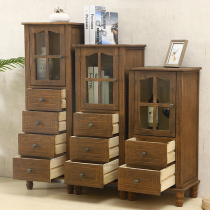 Solid Wood American country chest chest living room TV combination bathroom side cabinet simple bedroom bedside cabinet locker