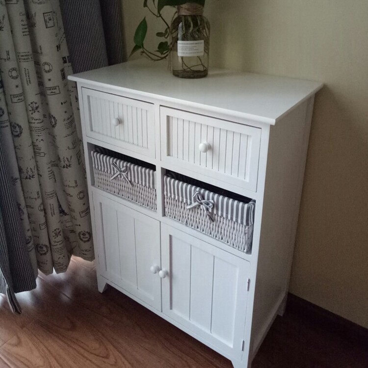 Powder room Solid wood integrated bathroom side cabinet Toilet floor toilet storage rack Waterproof side cabinet