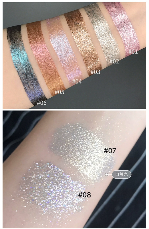 Judydoll màu cam lỏng bóng mắt ngọc trai lâu dài sequin nàng tiên cá Ji phân cực nằm tằm vàng và bạc long lanh bột 08 mới - Bóng mắt