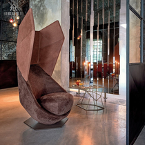 Nordic modern leisure aircraft wing chair FRP high back chair Villa model room single sofa chair low back chair