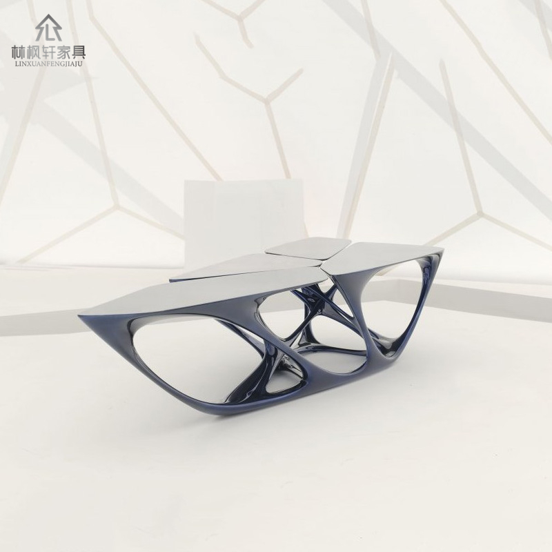 mesa table zaha hollowed-out tea table glass fiber tea table hotel sample house sample house display center profiled tea table