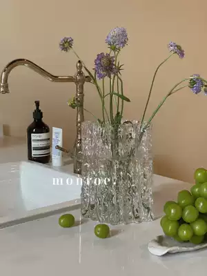 MONROE dream deer studio Glacier glass vase transparent flower arrangement hydroponic ins Wind large caliber Nordic hydroponics
