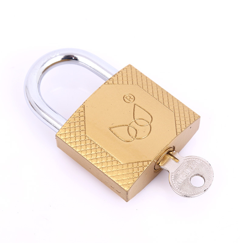 Imitation Copper Lock Through Unlock Small Padlock Imitation Bronze Long Beam Padlock Key Lock Interoperable Solo Open Cabinet Luggage Lock Student Lock