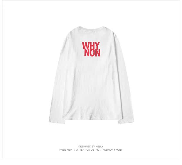 Châu Âu và Mỹ đường phố hip hop áo thun dài tay nam và nữ thủy triều thương hiệu đáy xu hướng in áo đường phố áo thun lỏng cổ tròn áo thun thể thao