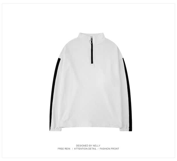 Áo len hip-hop cổ cao nam triều Guochao hip-hop lỏng thể thao 2018 mùa thu mới màu vàng nam dài tay và nữ áo hoodie nam chính hàng
