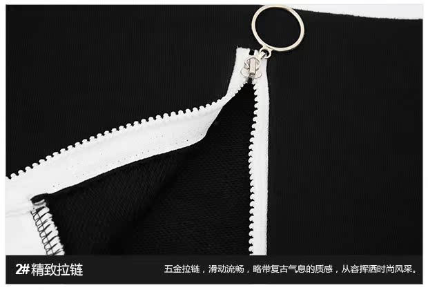 Hồng Kông phong cách hip-hop giả hai chiếc áo len cổ cao nam và nữ thể thao mùa xuân và mùa thu mẫu lỏng áo khoác nam phong cách Harajuku áo khoác nam có mũ