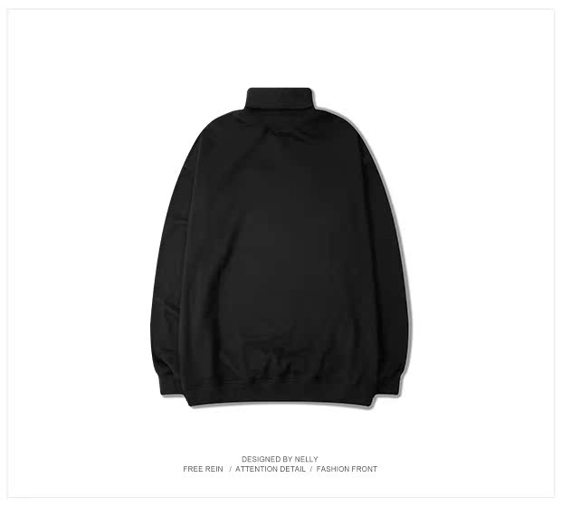 Áo len cho nam và nữ Mùa thu cao cổ áo rộng oversize áo thun thời trang hàng đầu hip hop xu hướng nam áo nỉ hoodie