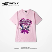 Ulzzang retro hip hop thủy triều hip hop kích thước lớn áo phông đường phố châu Âu và Mỹ lỏng lẻo trượt ván ngắn tay nam và nữ