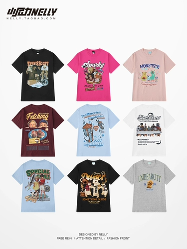 Tide, мужская летняя японская мультяшная футболка для отдыха, свободный крой, короткий рукав