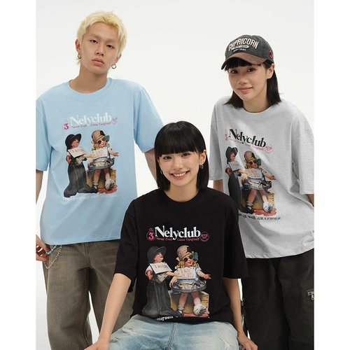 Брендовая летняя хлопковая футболка, в американском стиле, европейский стиль