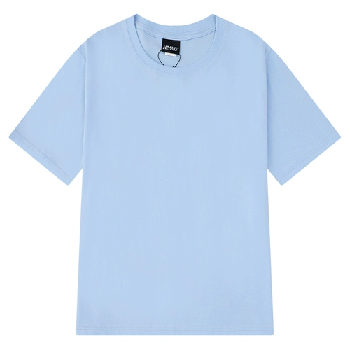 Хлопковая однотонная базовая футболка с коротким рукавом с круглым воротником, 2025 года