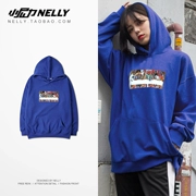 Ulzzang retro gốc hip hop rap hoodie xanh nam và nữ đôi áo khoác giản dị thủy triều