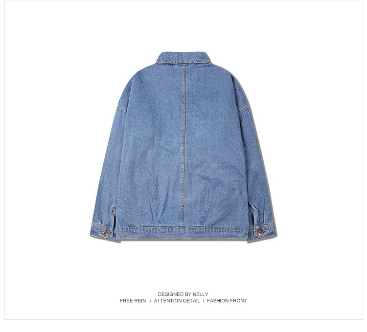 Áo khoác denim cho nam và nữ Mùa thu Hàn Quốc phiên bản đẹp trai của giới trẻ thanh niên hip hop quan ao nam