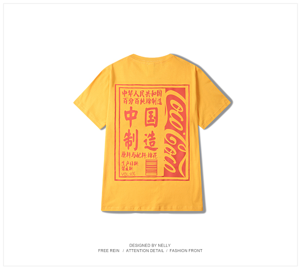 Bản gốc 2018 hè mới chữ Trung Quốc hip hop vài chiếc áo thun ngắn tay hàng đầu đôi nam nữ áo thun unisex