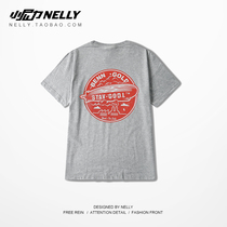 American street fashion brand airship printing skateboard trend short-sleeved mens summer t-shirt Japanese retro printing tee couple