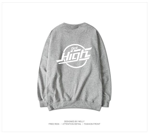 Phong cách Hồng Kông đất nước hip-hop lỏng lẻo retro cổ tròn màu xanh cộng với nhung in hình áo len nam và nữ hipster couple hoodies ao khoac hoodie