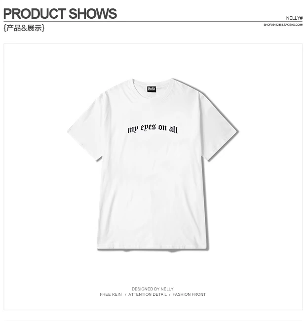 Guo Chao gốc châu Âu và châu Mỹ hip hop phong cách giả mạo hip hop in đơn giản áo thun ngắn tay nam và nữ nửa tay áo TEE