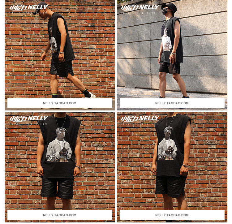 Mùa hè cổng gió thể thao lỏng vest vest vai nam Hàn Quốc phiên bản của triều thương hiệu hip hop không tay t-shirt nam rào cản vài bông