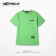 Nhảy hip hop đường phố đỏ Hàn Quốc INS với chữ graffiti retro in áo thun ngắn tay 18ss mẫu nam và nữ