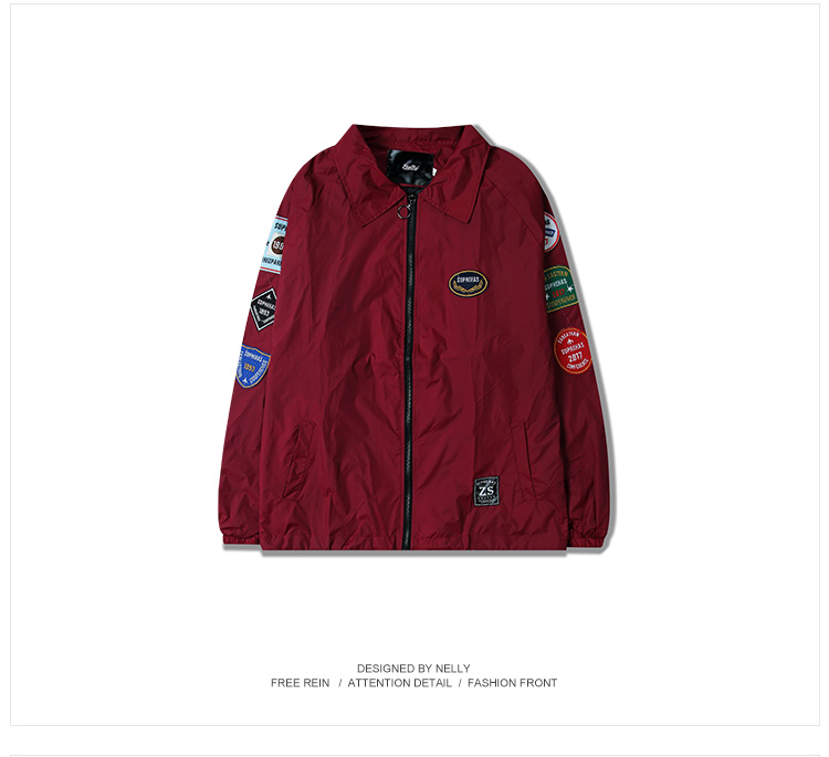 High street retro phong cách hip-hop hip-hop bboy Nhật Bản áo len thanh niên graffiti retro khâu áo khoác hip hop mẫu áo khoác nam đẹp 2019