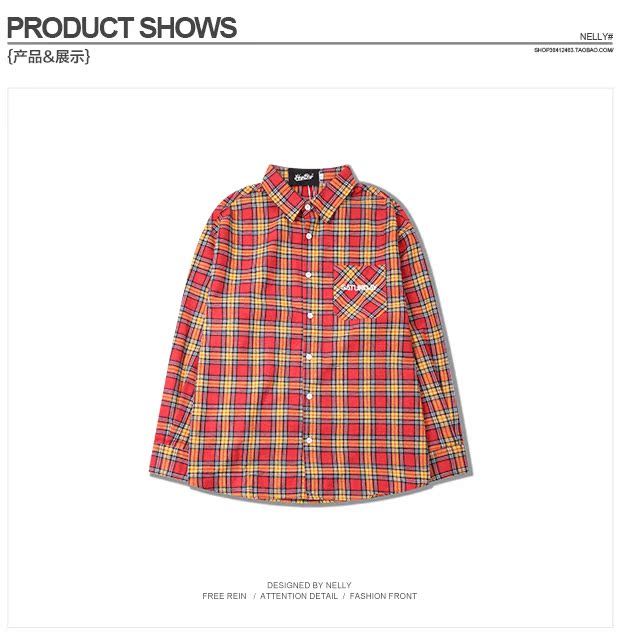 Áo sơ mi xuân hè nam và nữ cotton dài tay 2018 mạng xã hội mới màu tương phản màu lỏng áo sơ mi retro bf sinh viên áo sơ mi quần jean