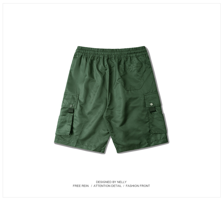 Guochao retro mùa hè Châu Âu và Mỹ mịn màng và lỏng lẻo ba chiều đa túi quần short dụng cụ thủy triều nam Harlan quần năm quần thời trang nam