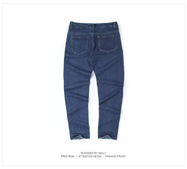 Phiên bản Hàn Quốc của trường gió retro cũ mỏng giảm béo hip hop quần cao eo quần jeans nam chân quần dài thủy triều quần jean nam rách
