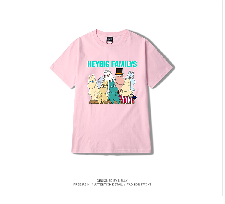 Harajuku nhật bản hip hop dễ thương phim hoạt hình T-Shirt nam giới và phụ nữ ngắn tay lỏng kích thước lớn mùa hè sinh viên hoang dã nửa tay áo triều