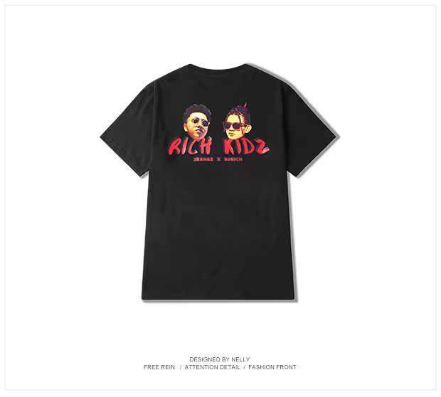 Quần áo mùa hè 3bangz hip hop in áo thun ngắn tay nam Hàn Quốc cổ tròn rộng tay áo nửa tay nam nữ áo phông trắng nam