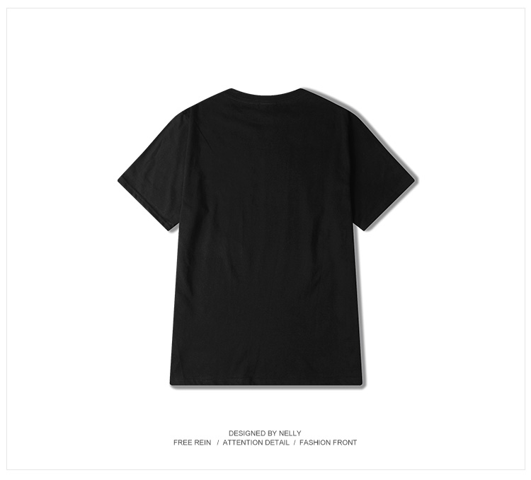Triều thương hiệu người đàn ông Nhật Bản và phụ nữ vài mô hình mùa hè mới HỘP in ấn ngắn tay T-Shirt hoang dã cổ điển màu đen và trắng