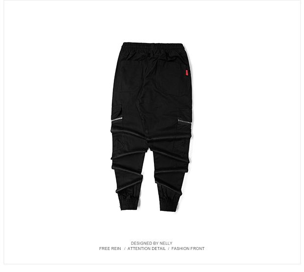 Ulzzang Hàn Quốc xu hướng cá tính retro đường phố hip hop lỏng chân quần thể thao nam khâu quần màu tương phản shop quần áo nam