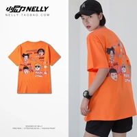 Áo thun ngắn tay châu Âu và Mỹ nam rock hip hop đường phố graffiti nửa tay phong cách Harajuku xu hướng teen những người yêu thích áo thun Áo thun nam