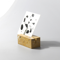 Mud thinking country cement terrazzo creative business card holder price sign card holder display stand office desktop card holder