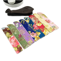 Yafantang Chinese style round mouth female fan cover storage double thick brocade satin 21cm female ancient style fan bag bag