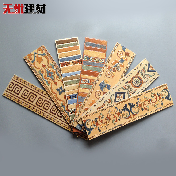 American antique brick wave playing line fence skirting board tile skirting board living room dining hall entrance wave conductor 120