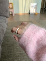 Agate gold and silver ring combination sterling silver stacked open ring cold talk style fashionable and versatile adjustable simple and elegant