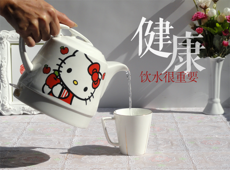 Ấm đun nước điện bằng gốm dễ thương hoạt hình sáng tạo mèo đun nước ấm đun nước gia dụng tự động tắt nguồn cô gái tuổi teen siêu điện