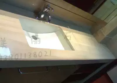 Natural marble French wood grain washbasin surface bathroom cabinet surface background wall pillars