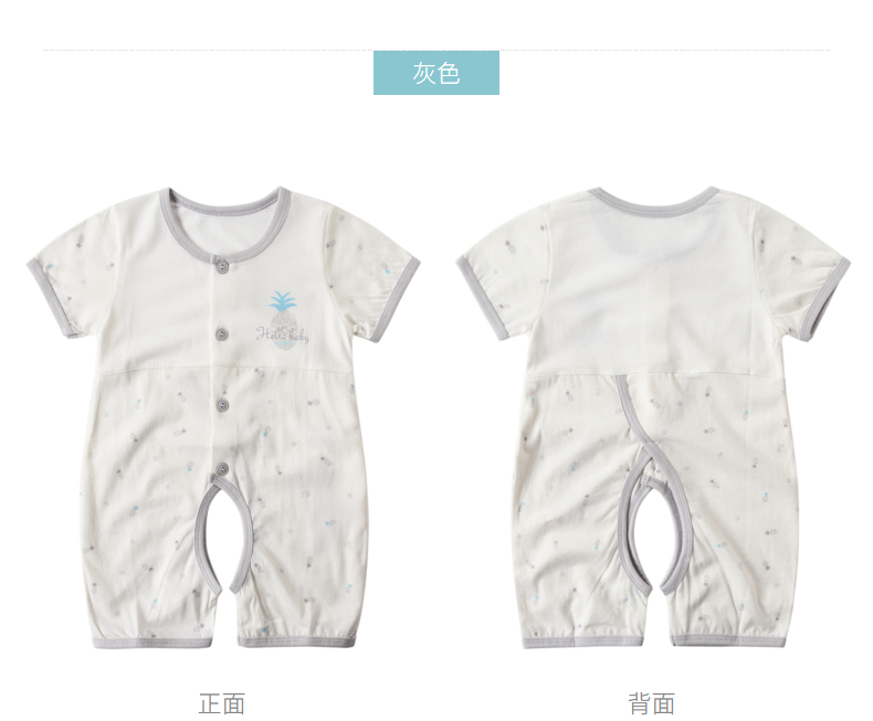 Tong Tai mùa hè mỏng bé nửa tay áo choàng nam giới và phụ nữ bé onesies phương thức romper 3-18 tháng onesies