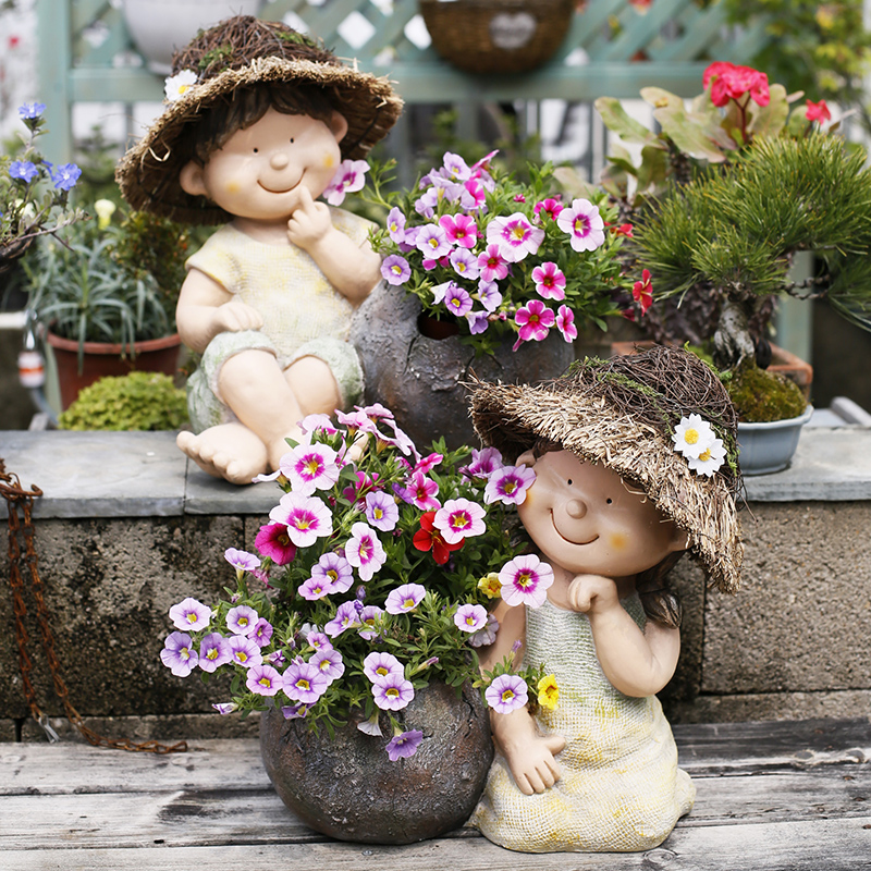 Cute flowerpot creative personality balcony layout outdoor courtyard decoration garden decoration succulent clay pot cartoon shape