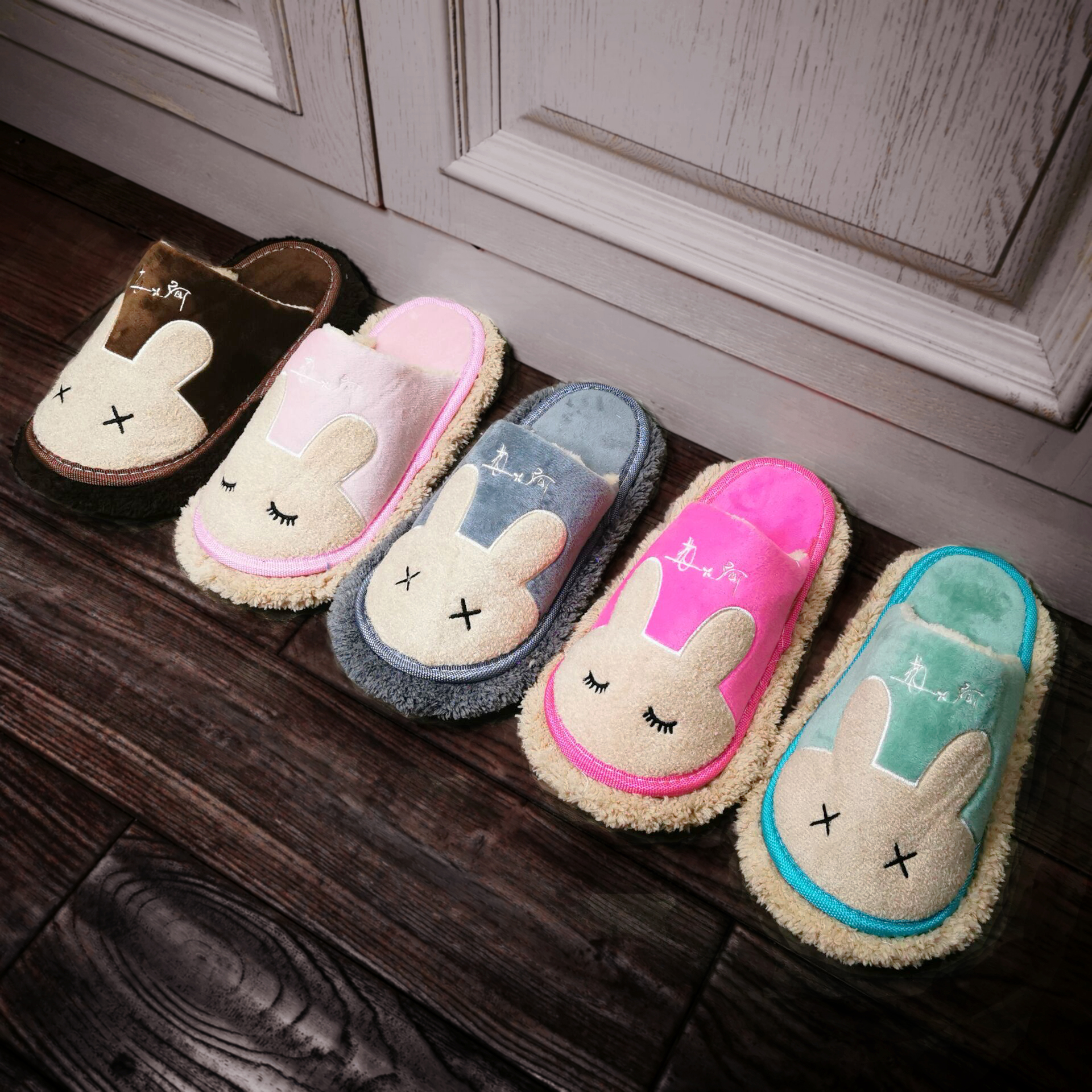 4 get 1 spring and autumn lazy slippers with children wooden floor mute rag mopping shoes slippers