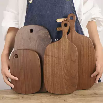 Japanese-style black walnut solid wood antibacterial anti-mildew board household carving board chopping board whole wood cutting board steak bread tray
