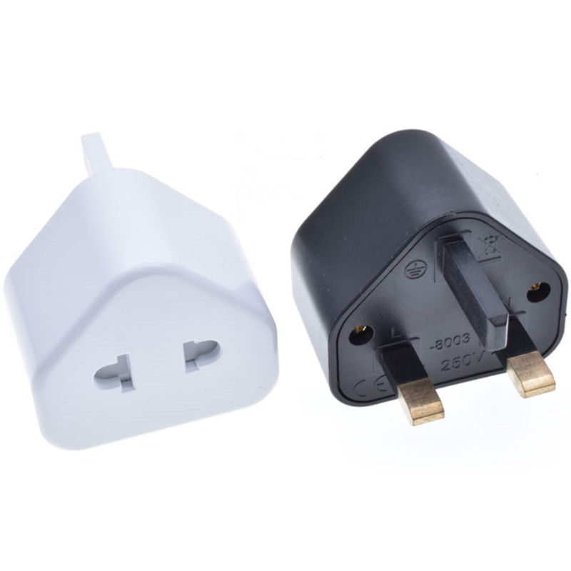 Two-flat, two-round transfer to the English standard American Euro Peu-to-style Singapore Malaysian Plug 5A Black
